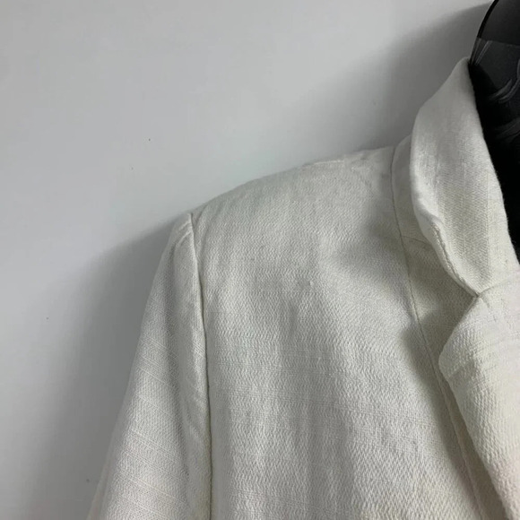 Anthropologie Elevenses Women's Cropped 1 Button Cotton Blazer SIze 12 - Picture 3 of 13